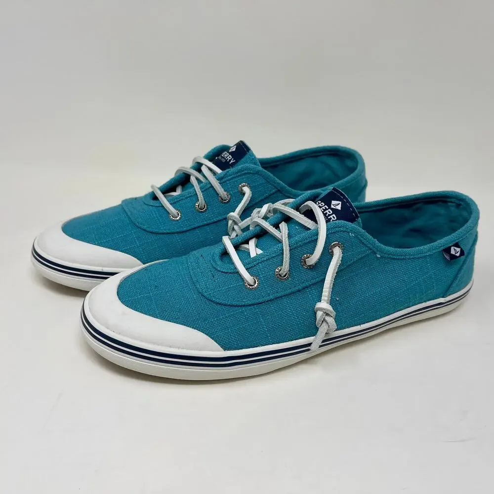 Sperry Lounge 2 Top-Sider Linen Comfort Style Sneakers Womens 9 Blue :: K.4.5
